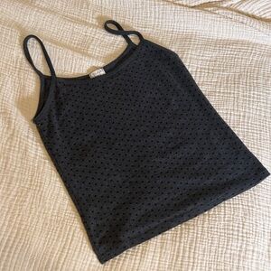 Brandy Melville Grey polkadot black Tank top cami polka dot